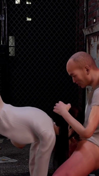 Beauty Chick få trekant med 2 Stranger Man - 3D Animation V617
