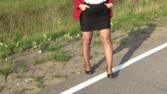 Nylon-Heels: Stile da lavoro- donna sexy