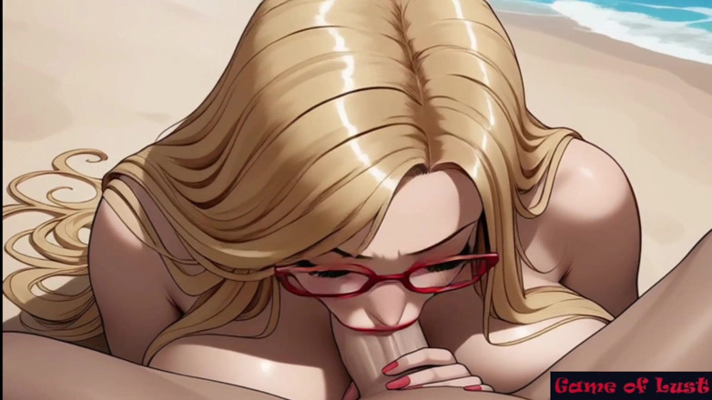 Game of Lust 3D: Gol piękna blondynka BJ Beach Cartoon