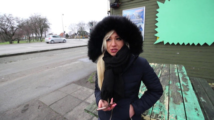 Eronordic: Hot blondie flashes tits and suck cock in Denmark