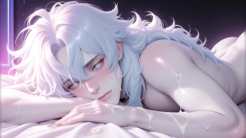 LustMen: Dreamy Soft-haired Boy Covered in Thick Dripping Cum Afterglow