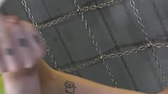 Alternative Dominatrix Uses Male Sub as Human Ashtray