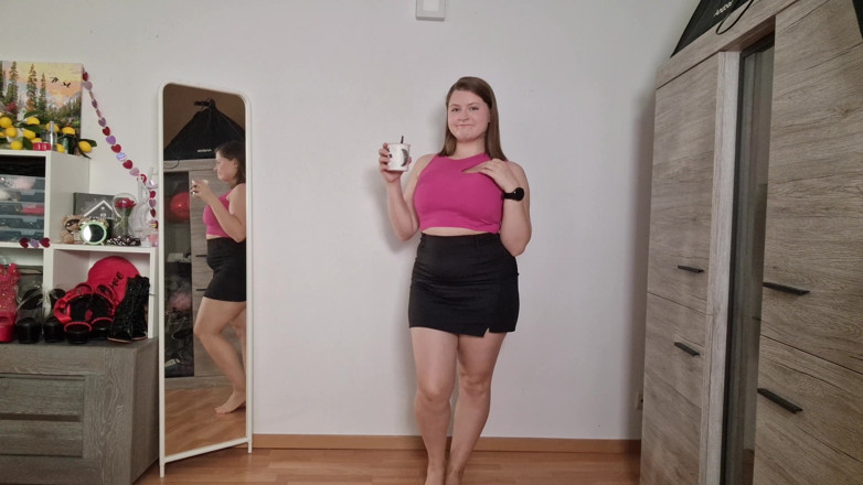 Tina Angel: Naughty Coworker Striptease - Slow Office Tease in Tight Outfit