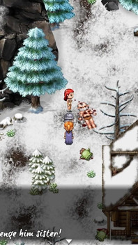和一个孕妇在雪地里热身