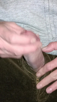 Big Uncut Cock Show for Neighbours Outdoor Night Time Wearing Cords