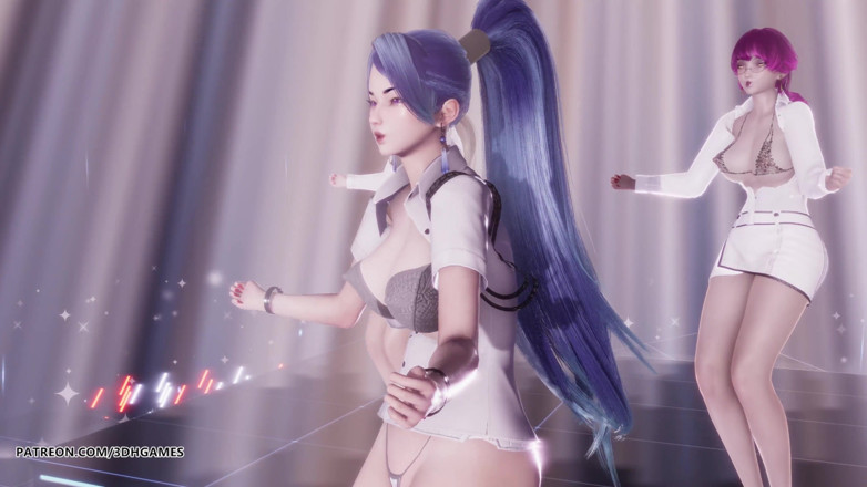 3D-Hentai Games: [MMD] Momoland - Baam Ahri Kaisa Evelynn seksi striptiz League of...