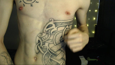 endo_wolf: Endo играет с сосками и прищепками и дрочит