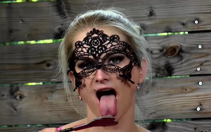 BDSM Deutschland: Dominatrix with Whip Fucks Man on the Sofa