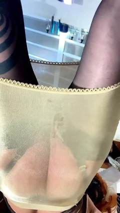Sexy Transgender Golden Corset Lingerie Outside