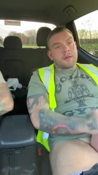 Builders Have a Jerk in the Car at Work