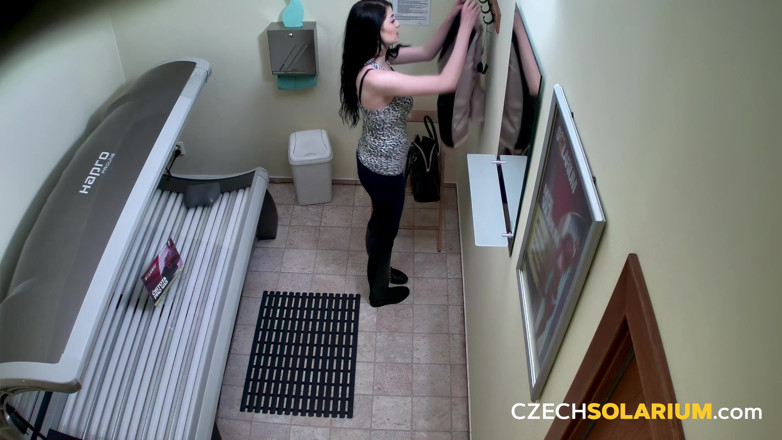 Czech Solarium: Czech Solarium 148: Busty Brunette Model Bares All for the Camera