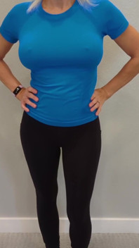Seluar yoga hitam & baju mampatan biru Cuba