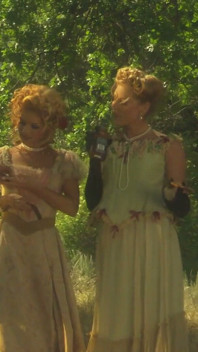 Erotic lesbians romance passionately in the wild