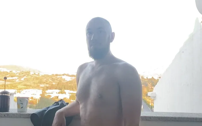 Robex Hib: Night time balcony wank