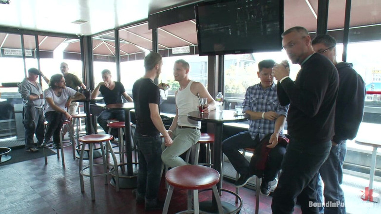 Bound in public: Two Hairy Sluts Get Used in a Bar Full of...