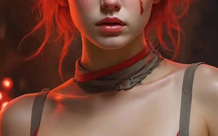 AI Girls: Artistic Nude of a Beautiful Young Woman Wrapped in Painted...