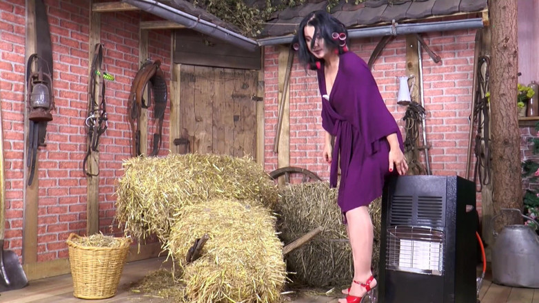 Anal lover: Hot anal sex with sexy brunette at the barn