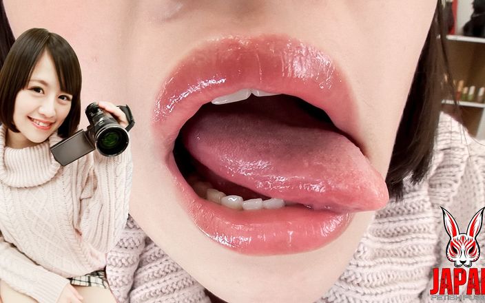 Japan Fetish Fusion: Moe Hazuki provokativní jazyk ústa a sliny POV; Selfie svádění