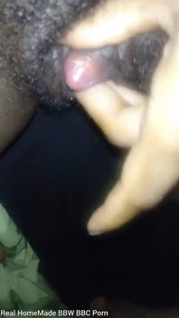 Close up Stroking My Big Clit Hairy Wet Pussy