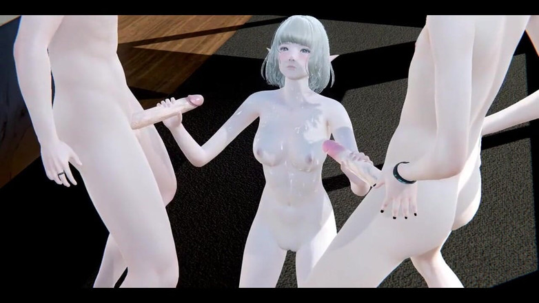 HentaiTubes: Hentai ongecensureerd - sexy elf trio genieten met twee jongens - Japanse...