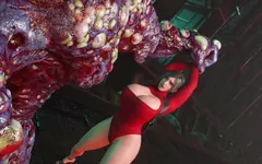 Rondborstige brunette 3D babe Rae in haar kont geneukt door een groot pikmonster