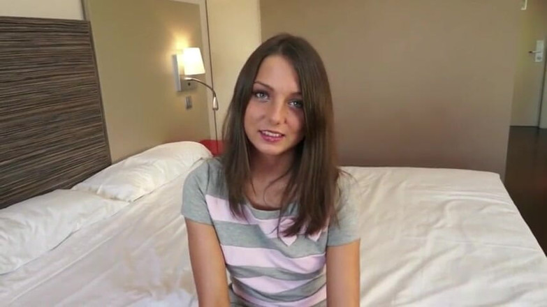 Backdoor Films: Cute brunette teen ass fucked on casting