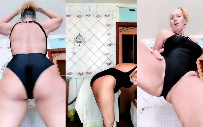 Lukerya: Attractive Black Swimsuit