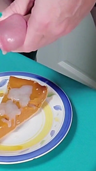Rikki Ocean Covers Her Pumpkin Pie with Her Special Hand-whipped Cream and Enjoys Every Bite
