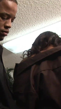 Ebony girl fucked by a BBC dude in her wet pussy