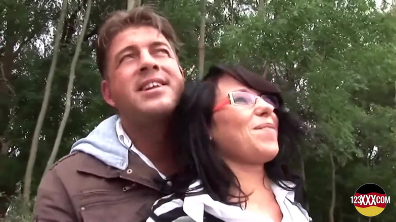 123XXX - Fucked Amateurs in Germany!: Brunette in Glasses Is up for an Outdoor Adventure