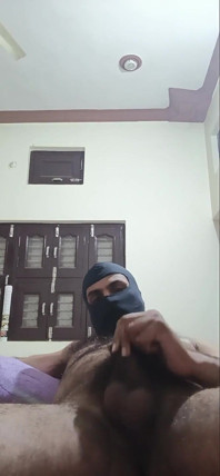 Solo Man Masturbating Using Big Balloon and Cumming on Stomach Before Going to Bed...