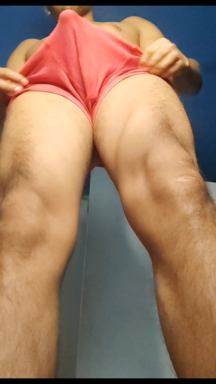 Hornyboy2058: हॉट स्ट्रेट आदमी लाल अंडरवियर में जोरदार चुदाई करता है - नीचे से देखें
