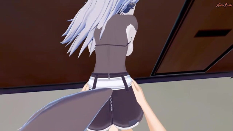 Hentai Smash: Loona getting fucked against a wall before riding a lucky...