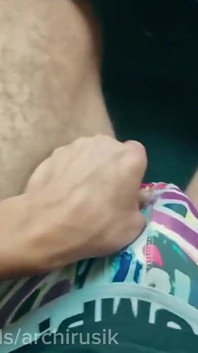 Hard Fuck a Cute Twink in a Skirt on the Road and Fucked Him in His Taxi Without Condoms on a Cruise.