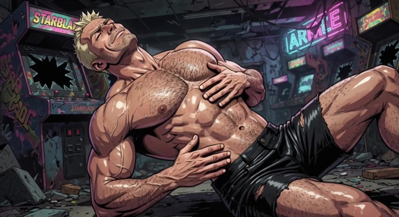 Erotic Man: Zweterige hunks in arcade-animatie