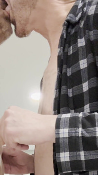 Daddy Pumps His Big Cock and Gets His Cock Used by His Buddy.