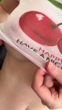 A quick peak at my sheer cherry t-shirt 