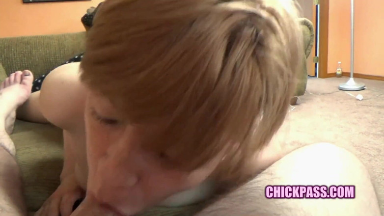 ChickPass Amateurs: Redhead hottie Ava is giving a blowjob