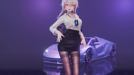 MikuMotion: [mmd] Excuse Me原神布洛妮娅 Ol制服包臀裙 开档黑丝淫纹