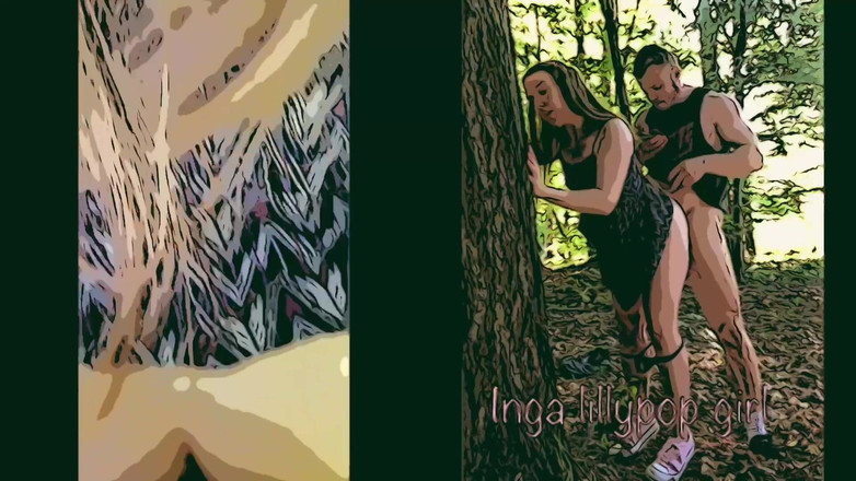 Inga lillypop girl comics: Älterer Typ fickt junge Blondine im Wald