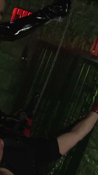 Blond mistress Ashley pamper her sex slave in dungeon