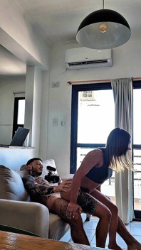 Cleaning in Mini Short: Temptation with My Step-sister on the Floor and the Sofa
