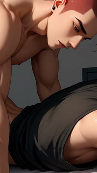 Soft Boy with Dimples Gets Doggy Creampie Breeding From Punk