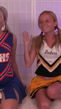 Alyssa Hart and Olivia Kassady - Cheerleader Handjob
