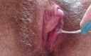 Cute Blonde 666: Pizdă mare păroasă cu clitoris care picură, orgasm de aproape