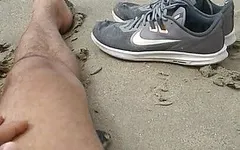 Mastubation outdoor on the beach