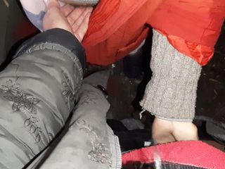 Lesbian-illusion: Onze romantische seks in de herfst in een hut - lesbische...