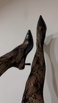 Playing with My Legs in Stocking and Heels