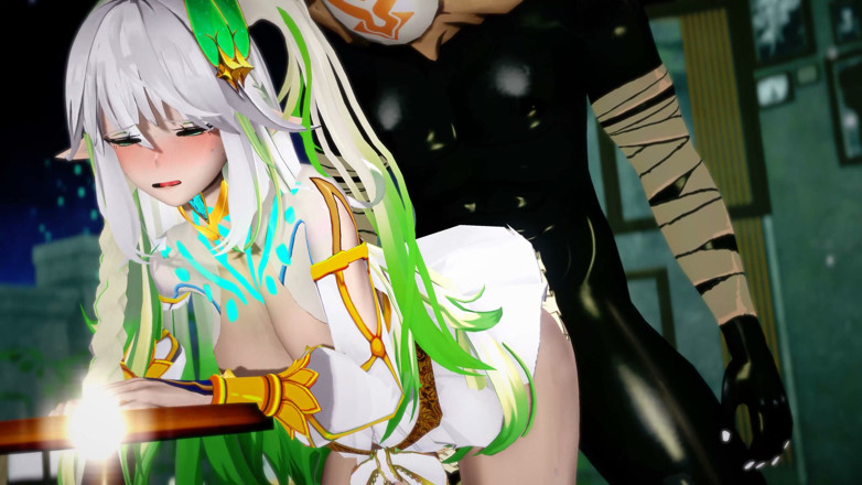 NSFWOtaku: Genshin Impact - Dendro Archon Rukkhadevata X Hilichurl Sex - 3D Hentai Animations