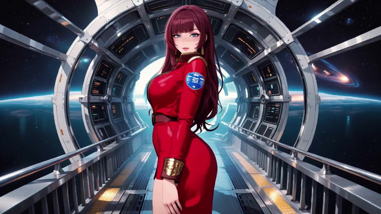 Tay Swift X: Red-haired Commander! Private Moments in the Sci-fi Ship Cockpit